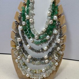 live listing 4 Elegant Multi-Color Gemstone Necklace Set